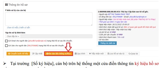   Hướng dẫn liên thông dữ liệu giữa Hệ thống Quản lý văn bản và điều hành và Hệ thống thông tin giải quyết TTHC tỉnh